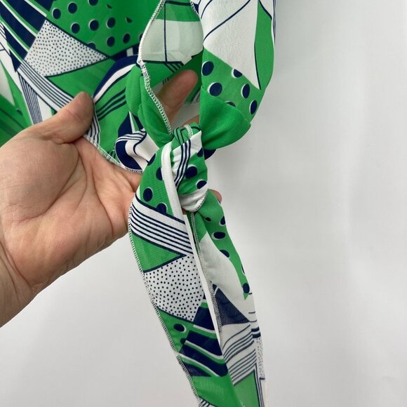 Beautiful Vintage Teddi of California Bow blouse woman's size Medium Abstract Bl - Picture 5 of 11